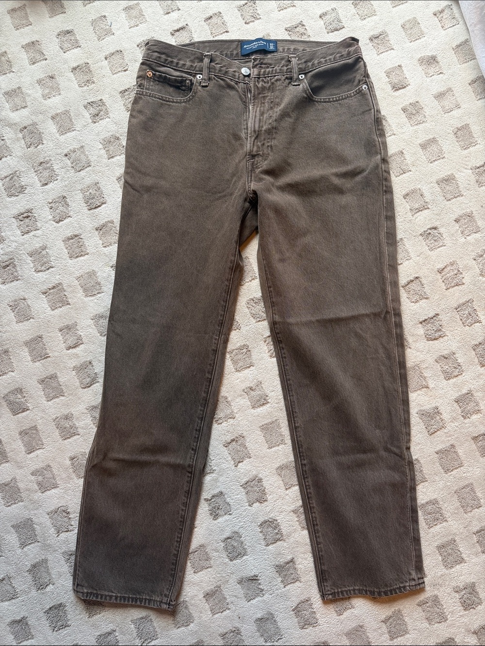 Abercrombie & Fitch Men's Brown Straight-Leg Jeans